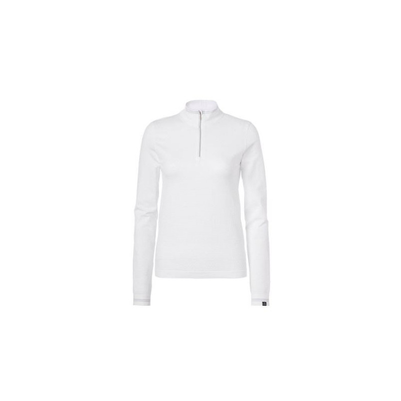 Mountain Horse Glamour Tech Top, Lange mouw, Wit/Zilver