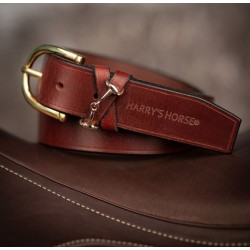 Harry's Horse Riem Bit Leder, Bruin/Goud