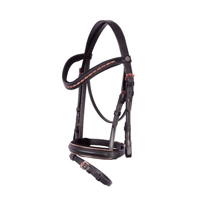 Harry's Horse hoofdstel Diva Fuchsia, Zwart