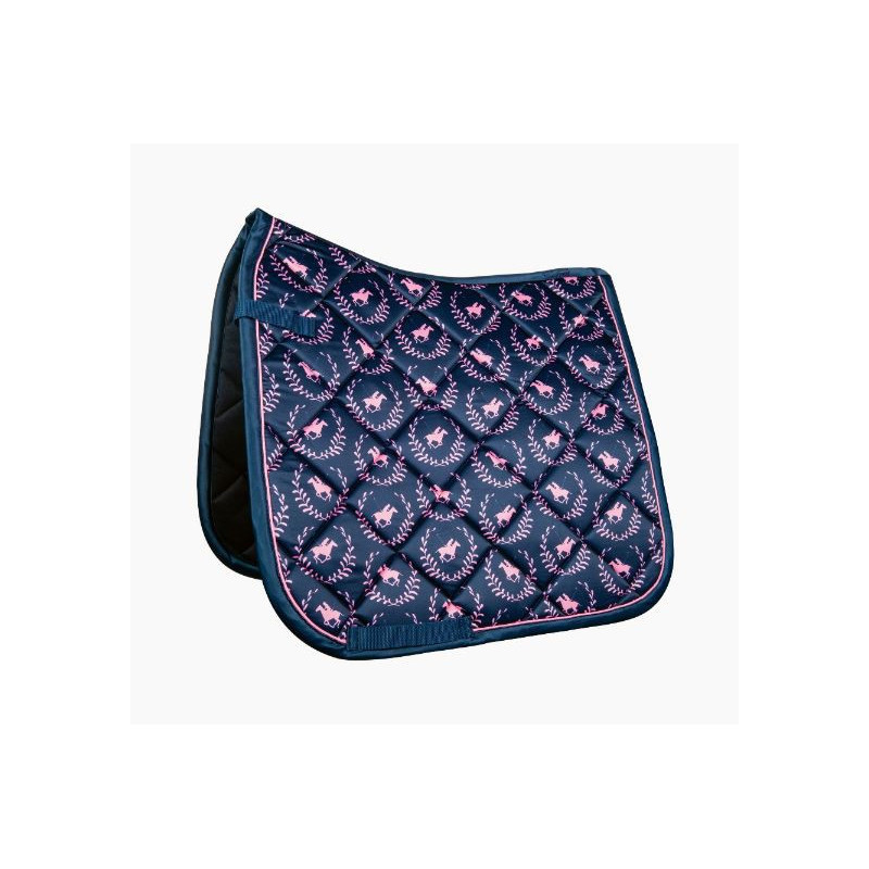 HKM zadeldek Classic Polo Allover, blauw/roze