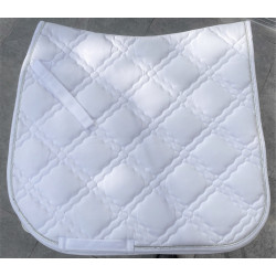 Kavalkade Zadeldek Met Luxe Stepping, Wit Met Zilveren Koordje (2)