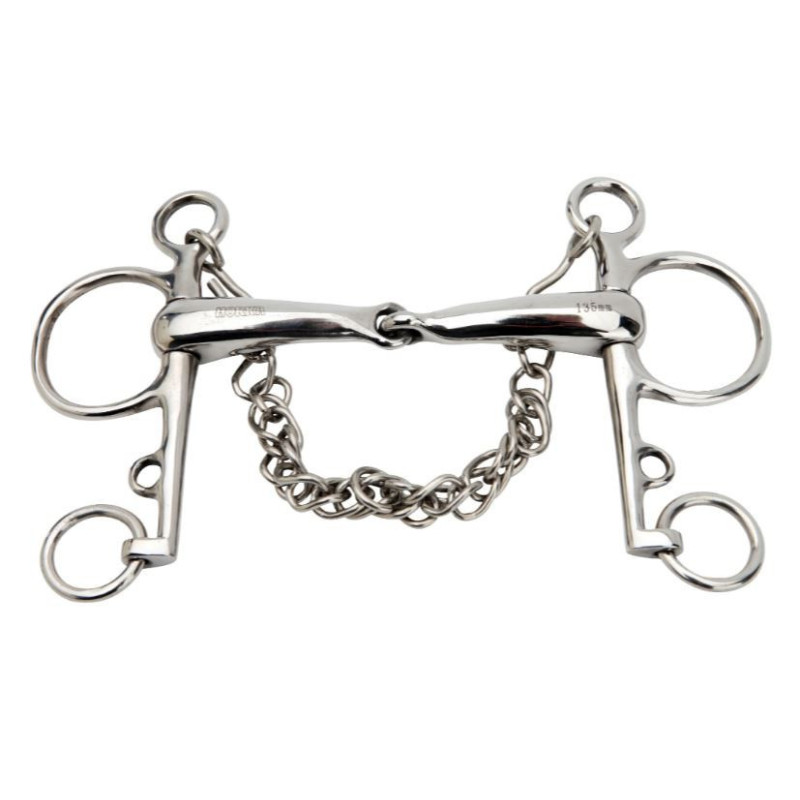 Horka Pelhem bit gebroken RVS, 19mm