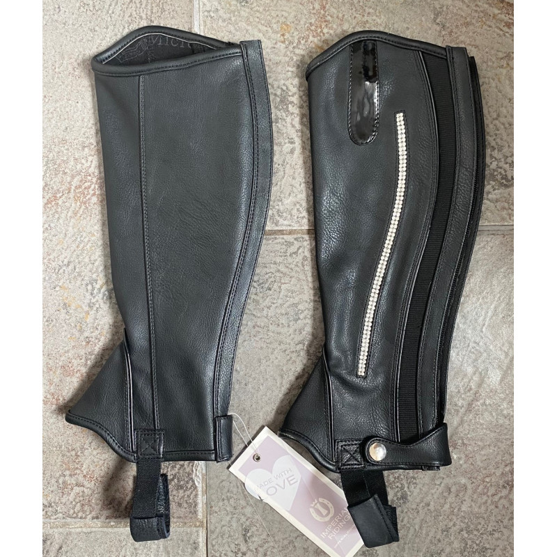 Imperial Riding chaps Crystal Black-Silver, Zwart
