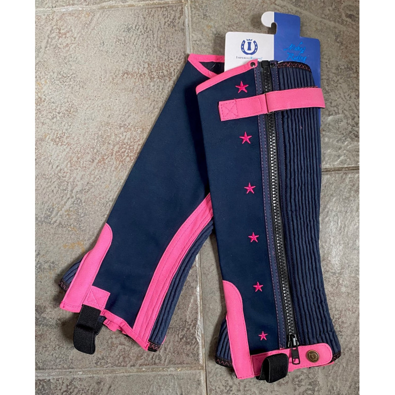 Imperial Riding minichaps Ride to the Stars, Donkerblauw/Fuchsia