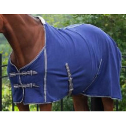 QHP fleece basic zweetdeken met kruissingels, Navy