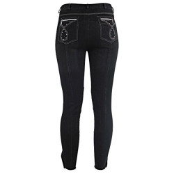 Horka Hudson denim rijbr., Kunstl.Zit, Zwart