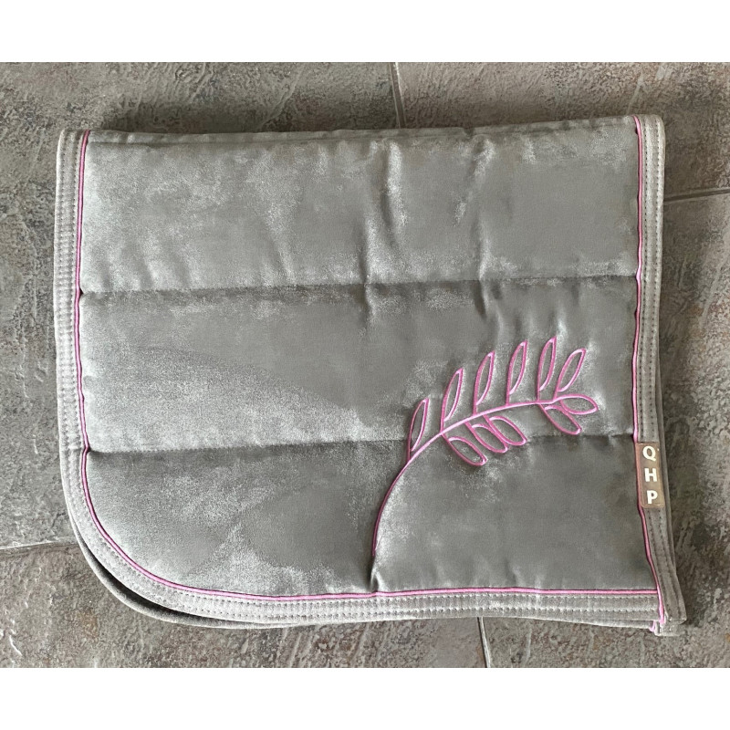 QHP Puff pad Leaf, Leaf Pink, Grijs