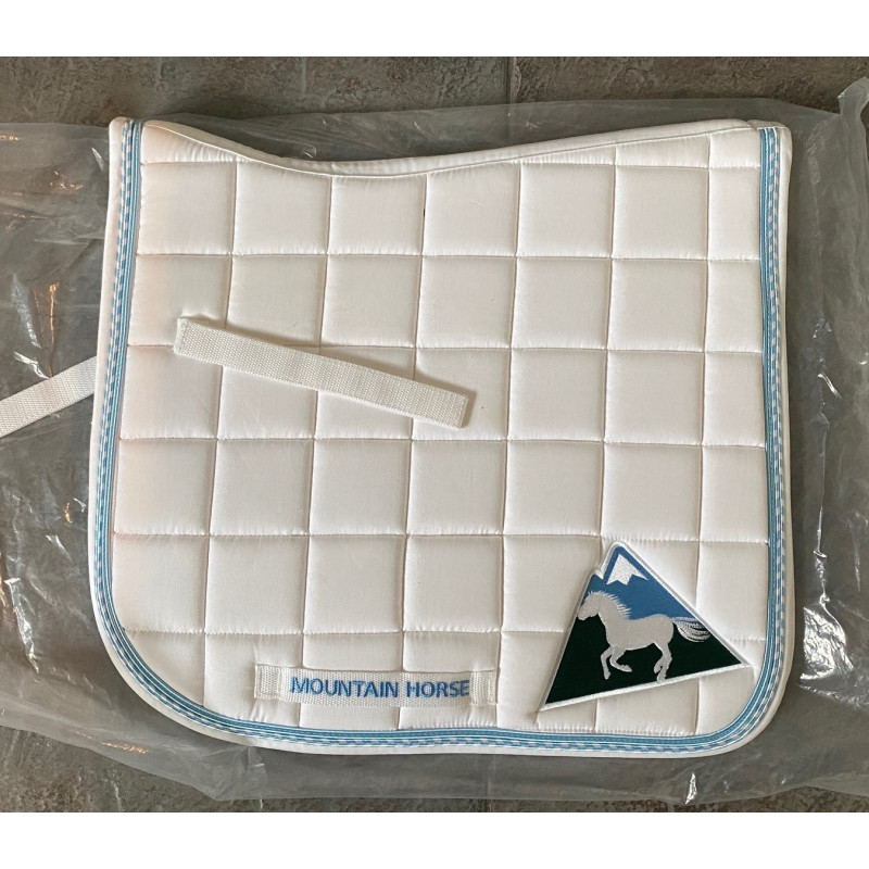 Mountain Horse zadeldek m luxe geborduurd logo, Wit