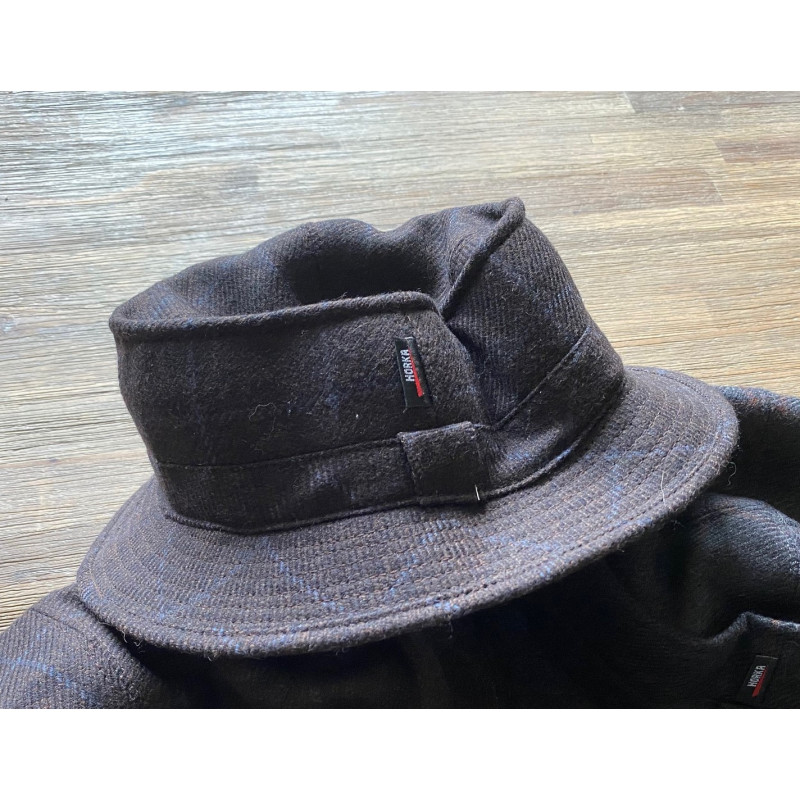 Horka sportieve hoed 82094, Auberginebruin geruit