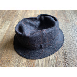 Horka sportieve hoed 82094, Blauw/roest geruit