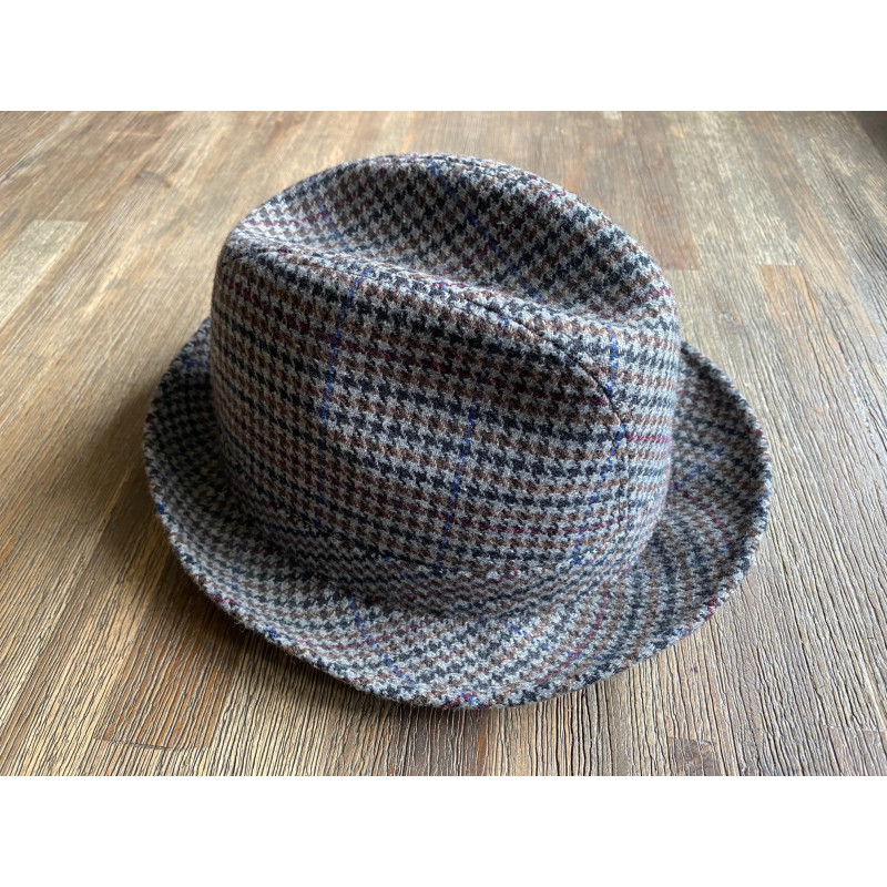 Horka decoratieve hoed 874005, taupegrijs geruit