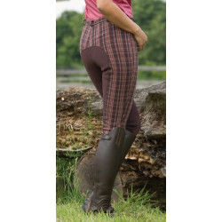 Kantrie Lifestyle rijbr, kunstl. zit, dbruin/roze