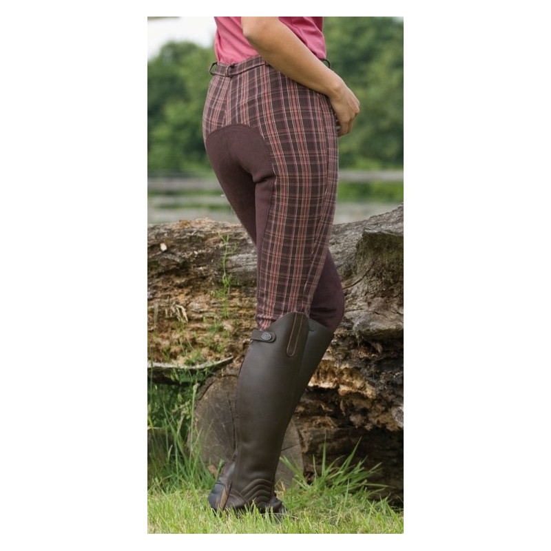 Kantrie Lifestyle rijbr, kunstl. zit, dbruin/roze