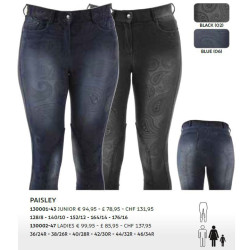 Horka rijbroek Paisley, stofknie, Zwart