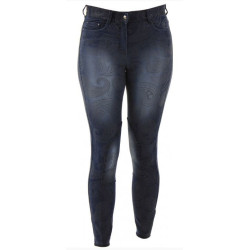 Horka rijbroek Paisley, stofknie, Zwart