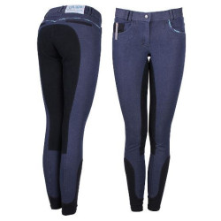 QHP Tayler Jeans rijbr.,kunstl.zit, Jeans blauw