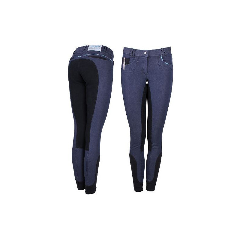 QHP Tayler Jeans rijbr.,kunstl.zit, Jeans blauw