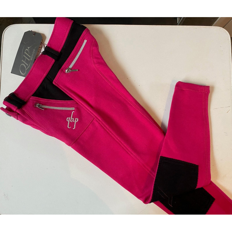 QHP rijbroek Jr. Jamie, Fuchsia/Zwart