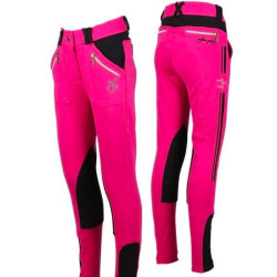 QHP rijbroek Jr. Jamie, Fuchsia/Zwart