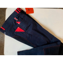 Equicomfort rijbroek m kunstleren zit, Dblauw