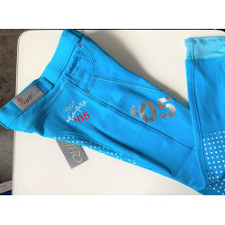 QHP rijbroek Noor Jr., antislip zitvlak, Turquoise