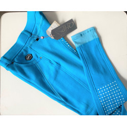 QHP rijbroek Noor Jr., antislip zitvlak, Turquoise