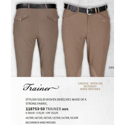 Horka herenrijbroek Trainer, kunstl. kniestuk, Walnut