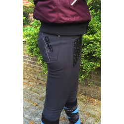 Stoere QHP rijbroek, Antraciet