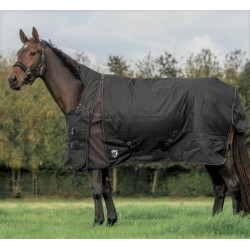 Horka 300gr winterdeken 600D met softshell, halfhoge hals, Zwart