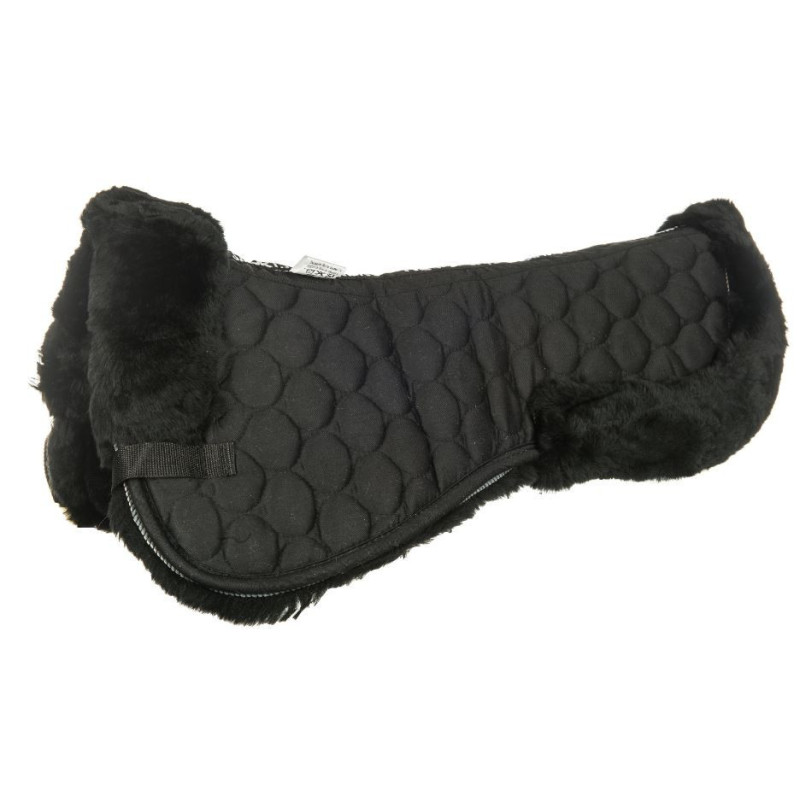 HKM Zadelonderlegger Van Echt Lamsvel, Zwart/Zwart, 58cm