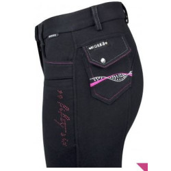 Horka Jr. rijbroek Boston Elasta, Zwart