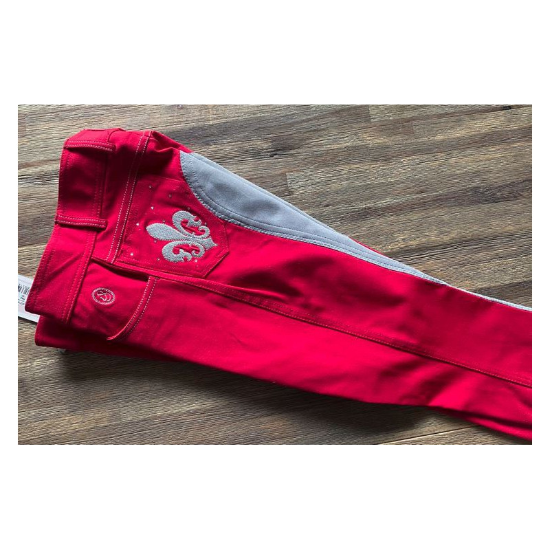 Imperial Riding rijbroek Lily Love Full Seat, Rood/grijs