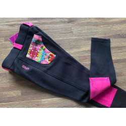 QHP Junior rijbroek Flower Power, Zwart