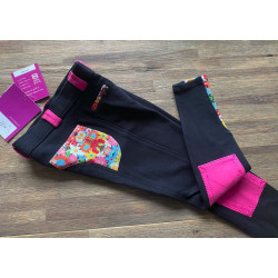 QHP Junior rijbroek Flower Power, Zwart