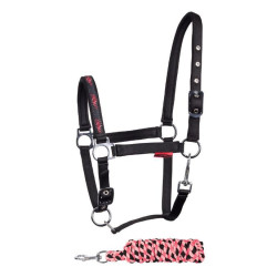 Harry's Horse Halsterset STOUT! Coral, Zwart