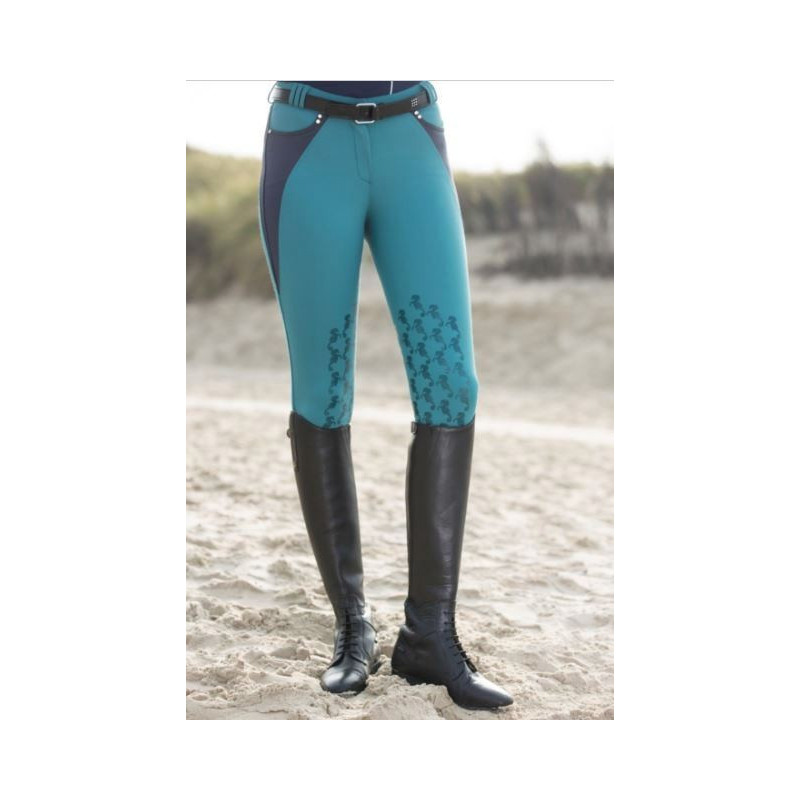 HKM rijbr Seaside Sporty, Silicon knie, Azure/Navy