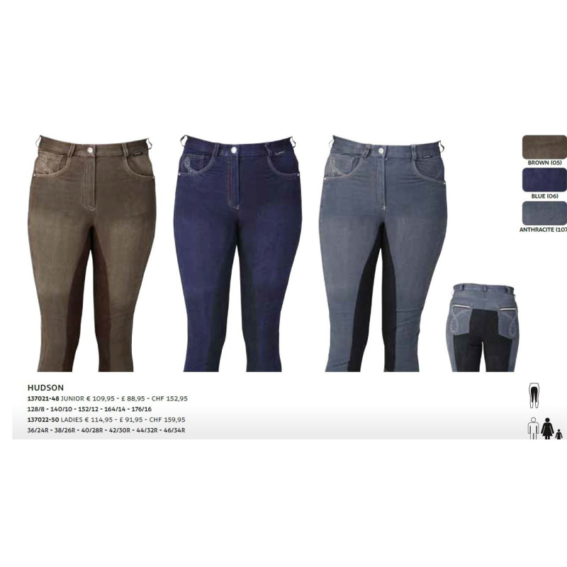 Horka Hudson denim rijbr., Kunstl.Zit, Anthracite