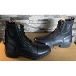 Horse Nest leren jodhpurs met zijrits en elast. veter 9070-RHZ, Zwart