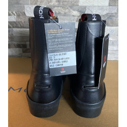 Horse Nest leren jodhpurs met zijrits en elast. veter 9070-RHZ, Zwart