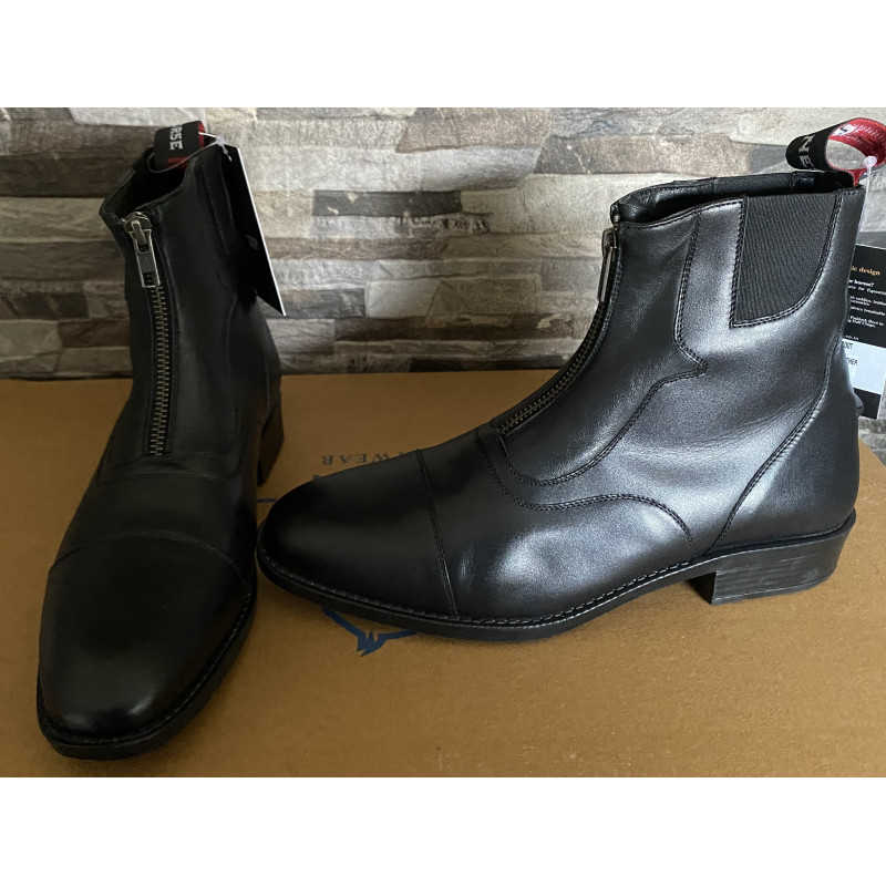 Horse Nest leren jodhpurs met rits voor 9072-RHZ, Zwart