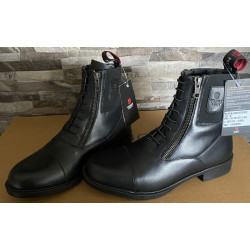 Horse Nest Leren Jodhpur M Dubbele Rits En Elast. Veter 9061-RHZ, Zwart