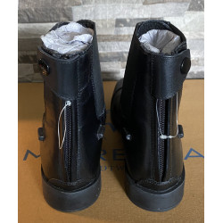 Leren jodhpurs met rits achter en elastische veter voor, Zwart