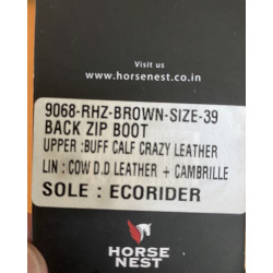 Horse Nest nubuck leren jodhpurs met ritssluiting achter 9068-RHZ, Donkerbruin