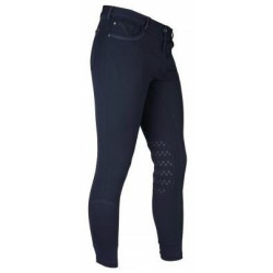 Horka herenrijbroek Dublin, siliconen knie, Donkerblauw