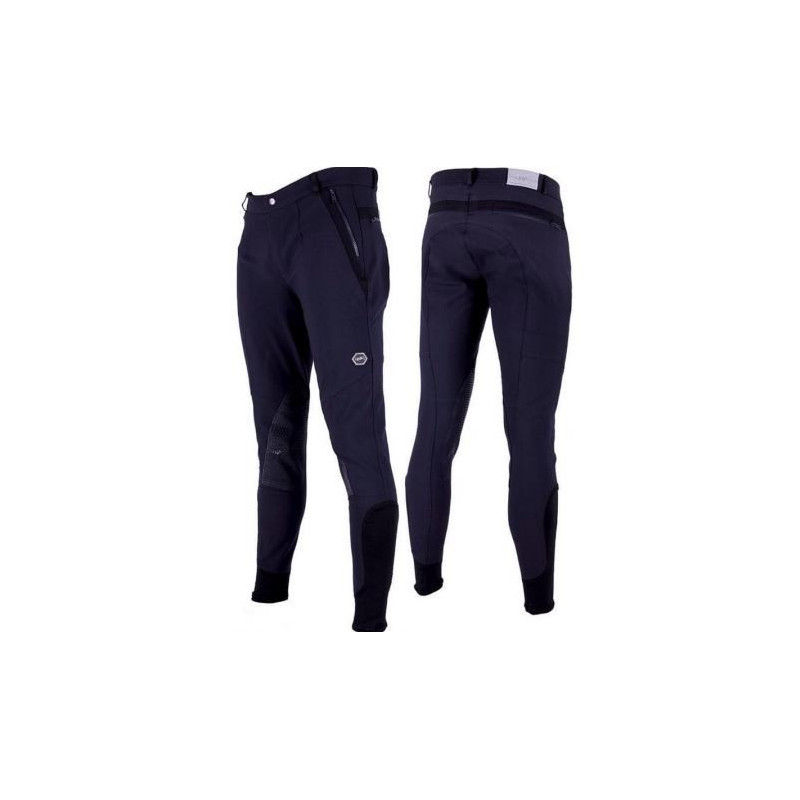 QHP herenrijbroek Nils, siliconen kniestukken, Navy