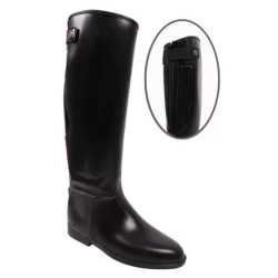 QHP rubber rijlaars m rits, Zwart