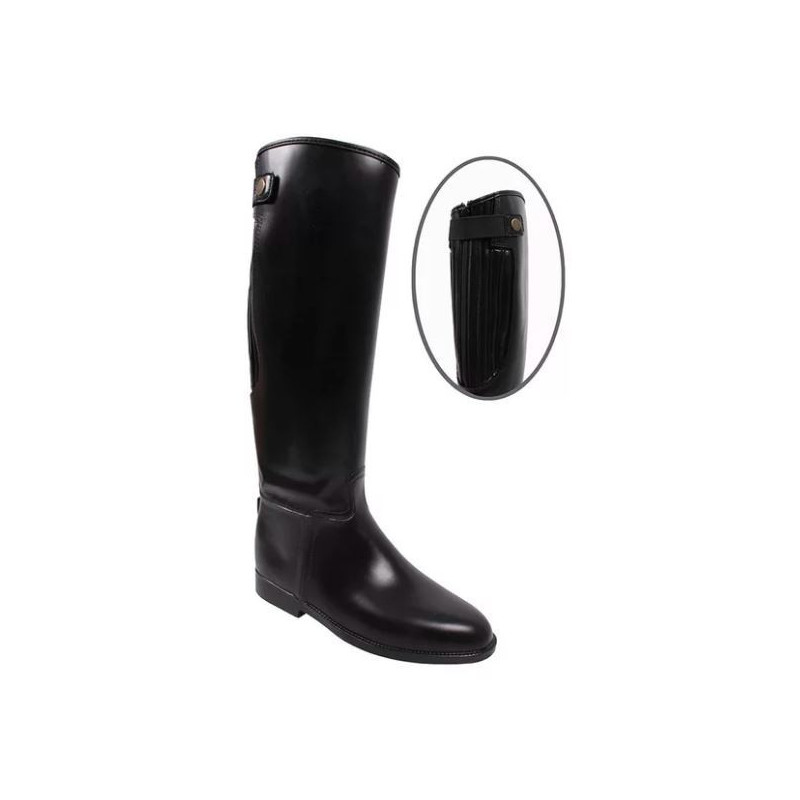 QHP rubber rijlaars m rits, Zwart