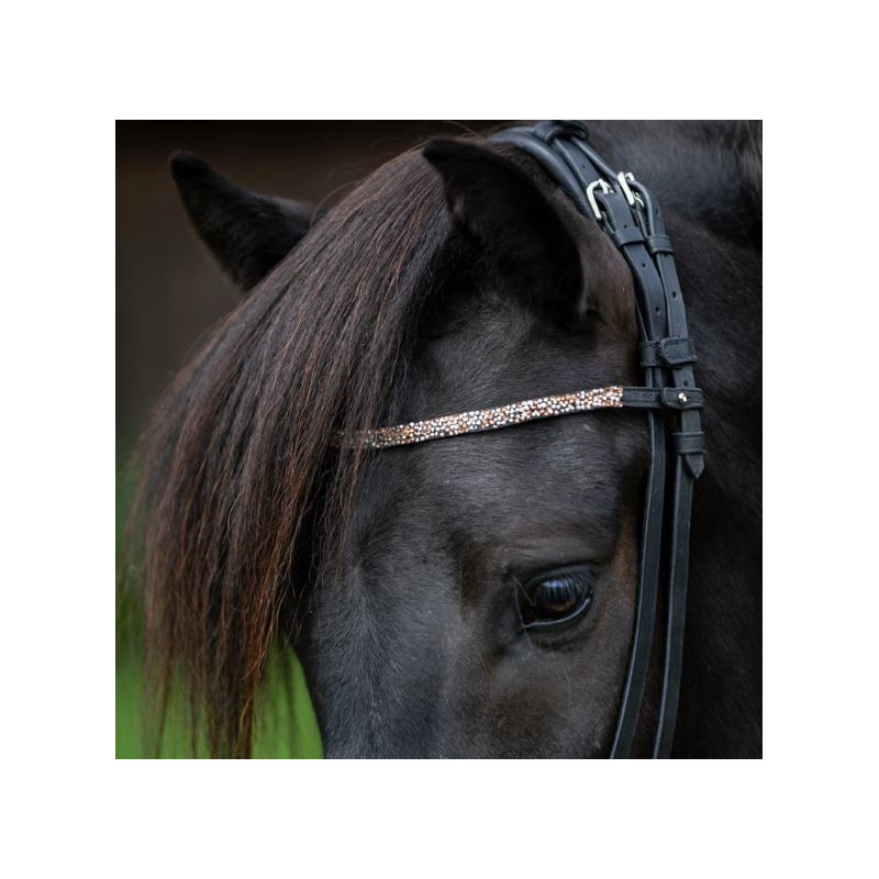 Kavalkade IJslander Frontriem Kjartan-Ferskja Island, Zwart-Rosegold