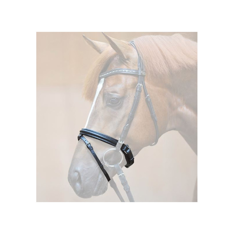 Kavalkade aansnoerneusriem m zachte padding, Zwart