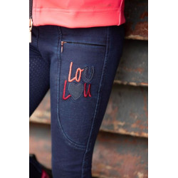 HH Rijbroek Equitights LouLou Denim Full Grip, Dress-Blues